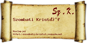Szombati Kristóf névjegykártya