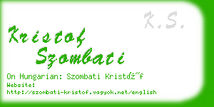 kristof szombati business card